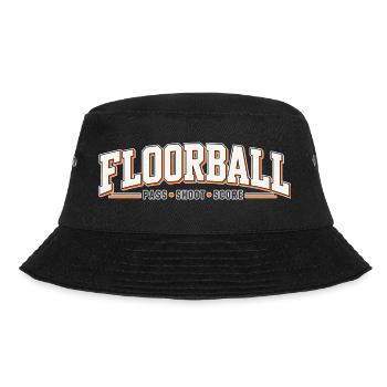 Floorball Kraft: Pass Schuss Treffer - Bucket Hat - Schwarz - Vorne