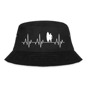 Herzschlag Surfing Surfer Surfboard Wellenreiten - Bucket Hat - Schwarz - Vorne - Lela (165cm)