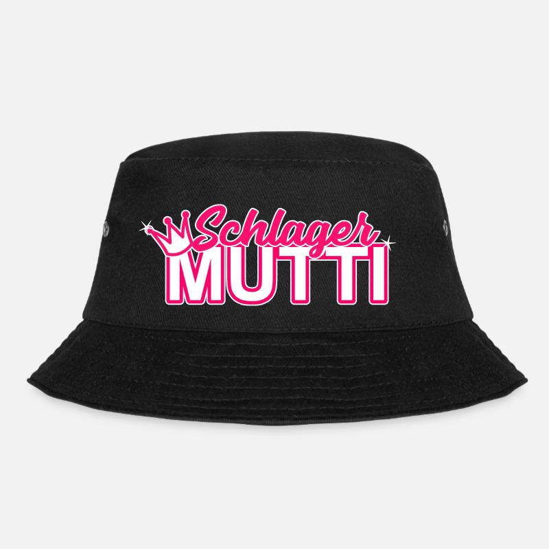 Schlager Mutti Pink Krone - Bucket Hat - Schwarz