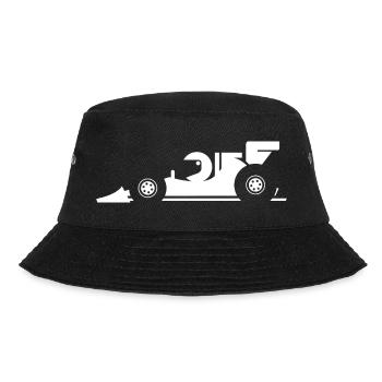 comic formula racing cartoon Rennauto Symbol - Bucket Hat - Schwarz - Vorne - Lela (165cm)