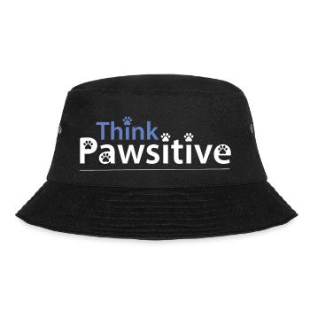Think Pawsitive Denke Positiv Hunde Wortspiel - Bucket Hat - Schwarz - Vorne - Lela (165cm)