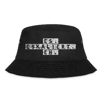 Es eskaliert eh! - Bucket Hat - Schwarz - Vorne - Lela (165cm)