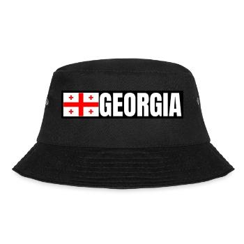 Georgien Flagge Sakartwelo Грузия Grusija Geschenk - Bucket Hat - Schwarz - Vorne - Lela (165cm)