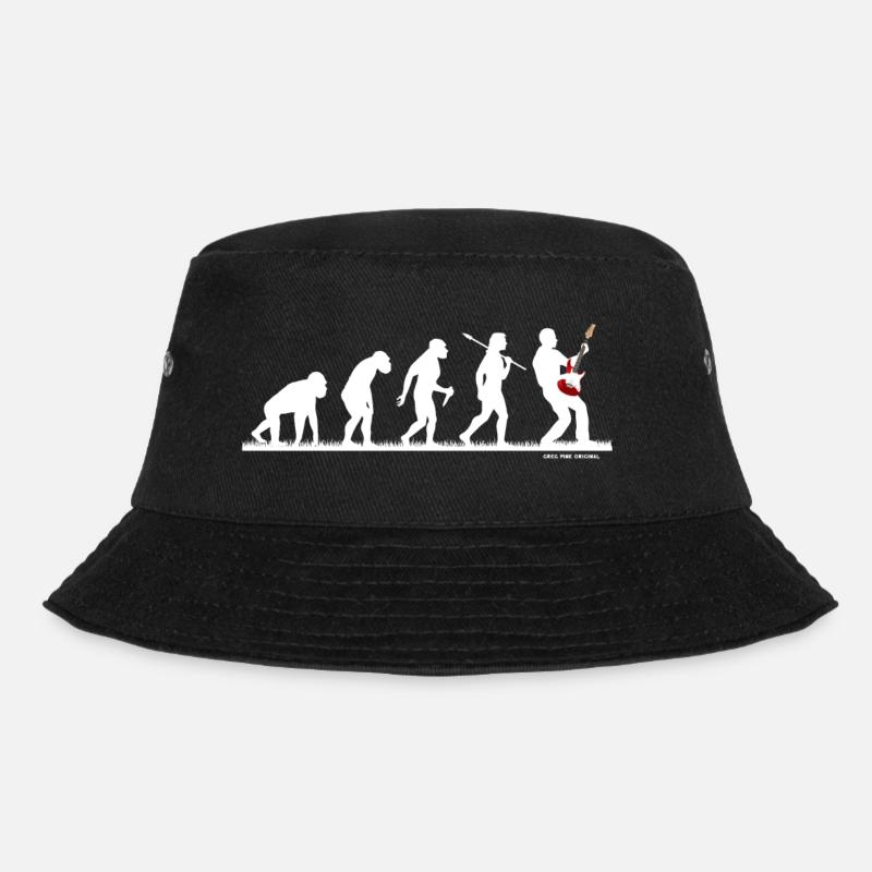 Evo Gitarrist E-Gitarre Gitarrenspieler Evolution - Bucket Hat - Schwarz