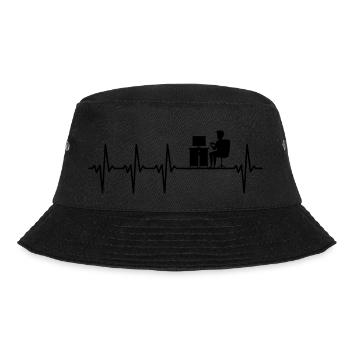 Gamer Herzschlag Geschenk Nerd Geek Zocken Gaming - Bucket Hat - Schwarz - Vorne - Lela (165cm)