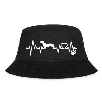 Dackel Dachshund Hundeliebhaber Retro Vintage - Bucket Hat - Schwarz - Vorne - Lela (165cm)