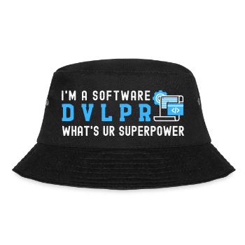 I'm a SOFTWARE DEVELOPER What's Your Superpower - Bucket Hat - black - Front - Lela (165cm)