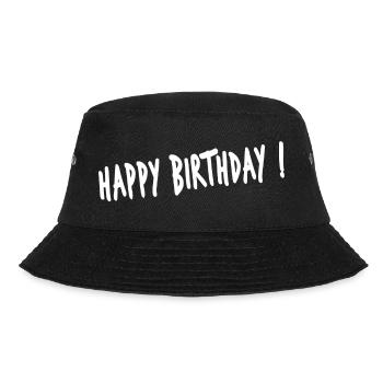 JAHRESTAG. ALLES GUTE ZUM GEBURTSTAG. ALLES GUTE ZUM GEBURTSTAG. - Bucket Hat - Schwarz - Vorne - Lela (165cm)