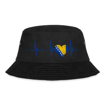 Bosnien Herzegowina Herz Bosnier Herzschlag Puls B - Bucket Hat - Schwarz - Vorne - Lela (165cm)
