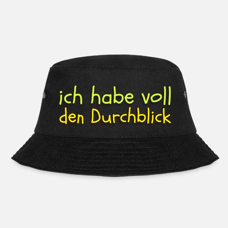 lustige Aussage ich habe voll den Durchblick - Bucket Hat - Schwarz