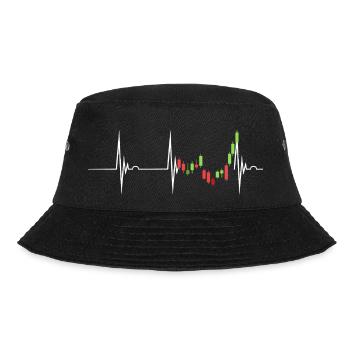Day Trading Herzschlag EKG Puls Stock Market Trade - Bucket Hat - Schwarz - Vorne - Lela (165cm)