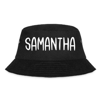 Samantha Custom Name Schriftart Text Geburtstag - Bucket Hat - Schwarz - Vorne - Lela (165cm)
