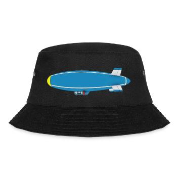 Luftschiff, Zeppelin, Seitenansicht - Bucket Hat - Schwarz - Vorne - Lela (165cm)