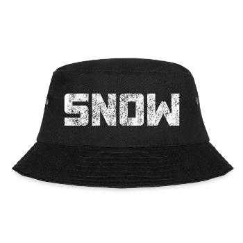 Snow Schnee frostig Struktur Großbuchstaben Quote - Bucket Hat - Schwarz - Vorne - Lela (165cm)