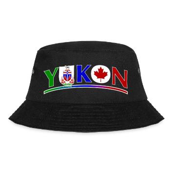 YUKON Staat mit Flagge - Bucket Hat - Schwarz - Vorne - Lela (165cm)