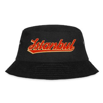 Istanbul Retro Script Logo - Bucket Hat - Schwarz - Vorne - Lela (165cm)