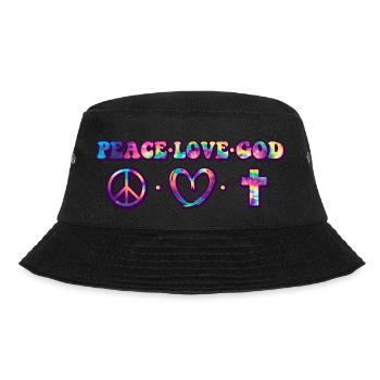 Frieden Liebe und Gott - Bucket Hat - Schwarz - Vorne - Lela (165cm)