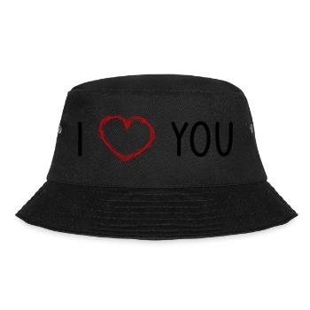 MAMA. MUTTERTAG. SCHÖNEN MUTTERTAG. ICH LIEBE - Bucket Hat - Schwarz - Vorne - Lela (165cm)