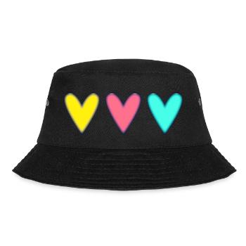 MOTHER's DAY. HAPPY MOTHER'S DAY. MOM. HEART - Bucket Hat - black - Front - Lela (165cm)
