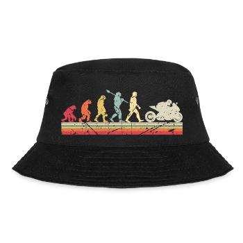 Motorcycle Evolution Vintage Superbike Biker - Bucket Hat - black - Front - Lela (165cm)