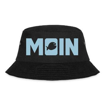 Moin Fisch Ostfriesland Nordsee Fischkopf nordisch - Bucket Hat - Schwarz - Vorne - Lela (165cm)