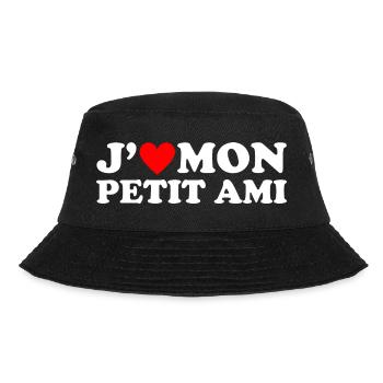 J' aime mon petit ami cadeau coeur rouge - Bob - noir - Devant - Lela (165cm)