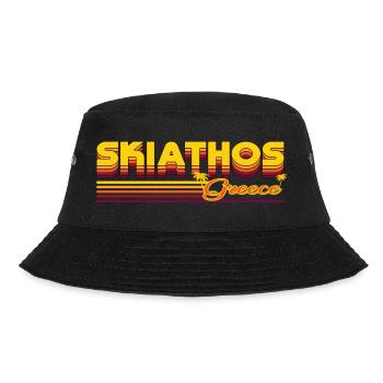 Skiathos: Sommerliches Retro-Design - Bucket Hat - Schwarz - Vorne - Lela (165cm)