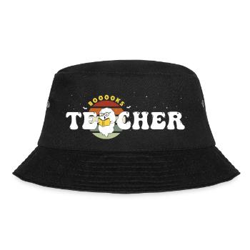 Groovy Halloween Trick or Teach Retro Floral - Bucket Hat - black - Front - Lela (165cm)