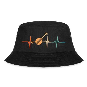 Herzschlag der Mandoline - Bucket Hat - Schwarz - Vorne - Lela (165cm)