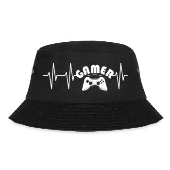 heartbeat controller icon pulse gamer gaming - Bucket Hat - black - Front - Lela (165cm)