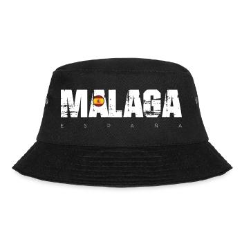 Málaga Distressed Text mit spanischer Flagge - Bucket Hat - Schwarz - Vorne - Lela (165cm)