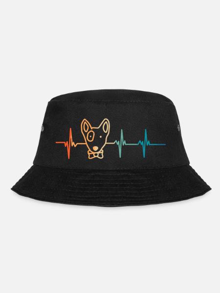 Bull Terrier heartbeat - Bucket Hat - black