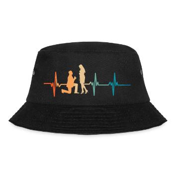 Heartbeat Marriage Proposal - Bucket Hat - black - Front - Lela (165cm)