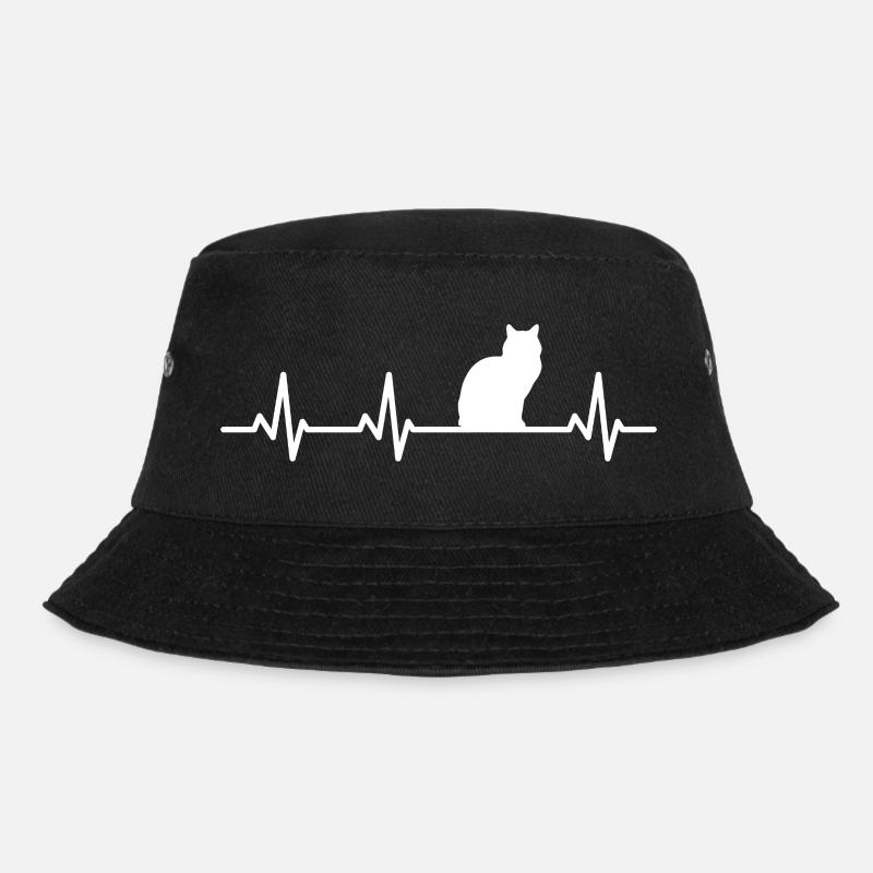 Katzen Herzschlag - Bucket Hat - Schwarz