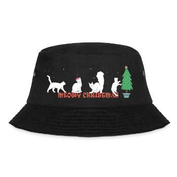 Cute Kitty in Santa Hat - Meowy Christmas - Bucket Hat - black - Front - Lela (165cm)