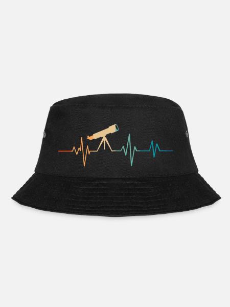 Heartbeat Retro Teleskop - Bucket Hat - Schwarz