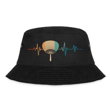 Heartbeat Retro Japanese Fan - Bucket Hat - black - Front - Lela (165cm)