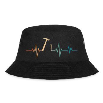Carpenter heartbeat - gift idea - Bucket Hat - black - Front - Lela (165cm)
