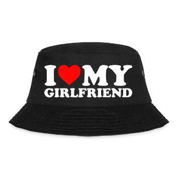 I LOVE MY GIRLFRIEND Valentinstag Geschenk Liebe - Bucket Hat - Schwarz - Vorne - Lela (165cm)