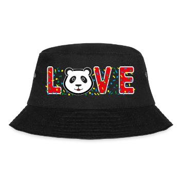 Liebes Panda mit viel Konfetti. - Bucket Hat - Schwarz - Vorne - Lela (165cm)