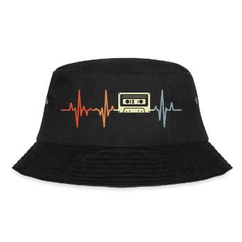 Herzlinie 80er Kassette - Bucket Hat - Schwarz - Vorne - Lela (165cm)