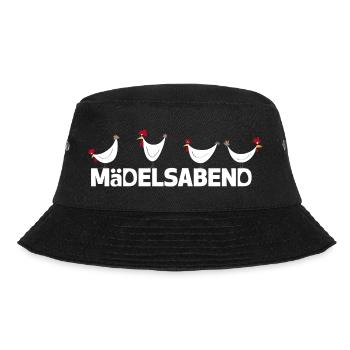 Lustige Hühner Illustration Mädelsabend - Bucket Hat - Schwarz - Vorne - Lela (165cm)
