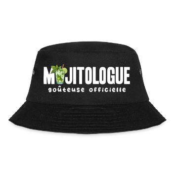 Mojitologue T-shirt Humour Femme Soirée Mojito - Bob - noir - Devant - Lela (165cm)