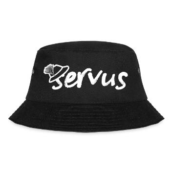 Servus Gruß mit Trachtenhut - Bucket Hat - Schwarz - Vorne - Lela (165cm)