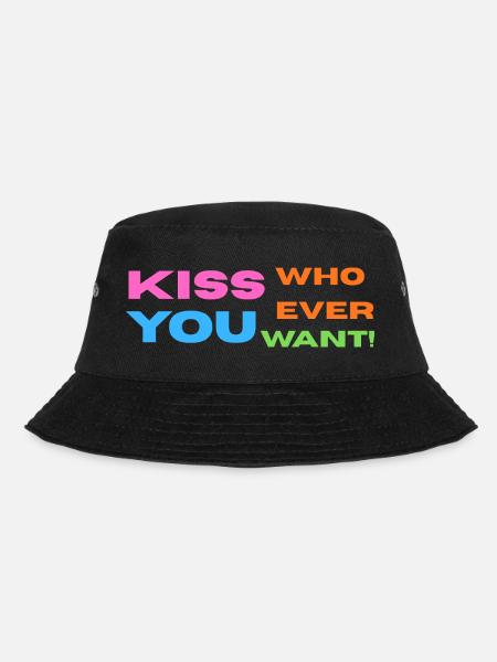 Pride / CSD / LGBTQ+ Design "Kiss" - Bucket Hat - Schwarz