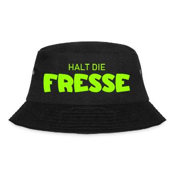 Halt die Fresse - Cooler Spruch - Bucket Hat - Schwarz - Vorne - Lela (165cm)