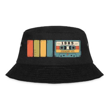 1985 Vintage Original 1985 Geburtstagsgeschenk - Bucket Hat - Schwarz - Vorne - Lela (165cm)