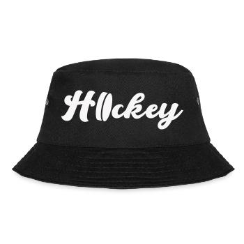 Hockey Script Flow – Eleganter Logo-Look - Bucket Hat - Schwarz - Vorne - Lela (165cm)