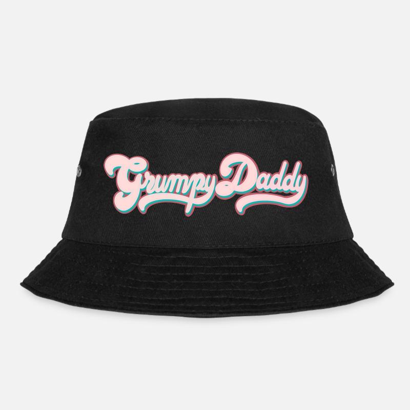 Grumpy Daddy Retro Script - Farbe "Sports Bra" - Bucket Hat - Schwarz