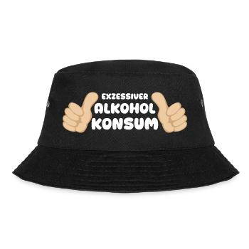 Exzessiver Alkoholkonsum Sauf Geschenk Lustig - Bucket Hat - Schwarz - Vorne - Lela (165cm)
